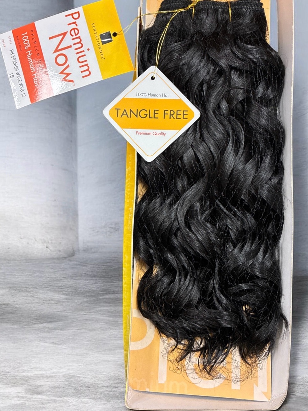 Tangle Free Women’s Human Hair Weave - Black 12”